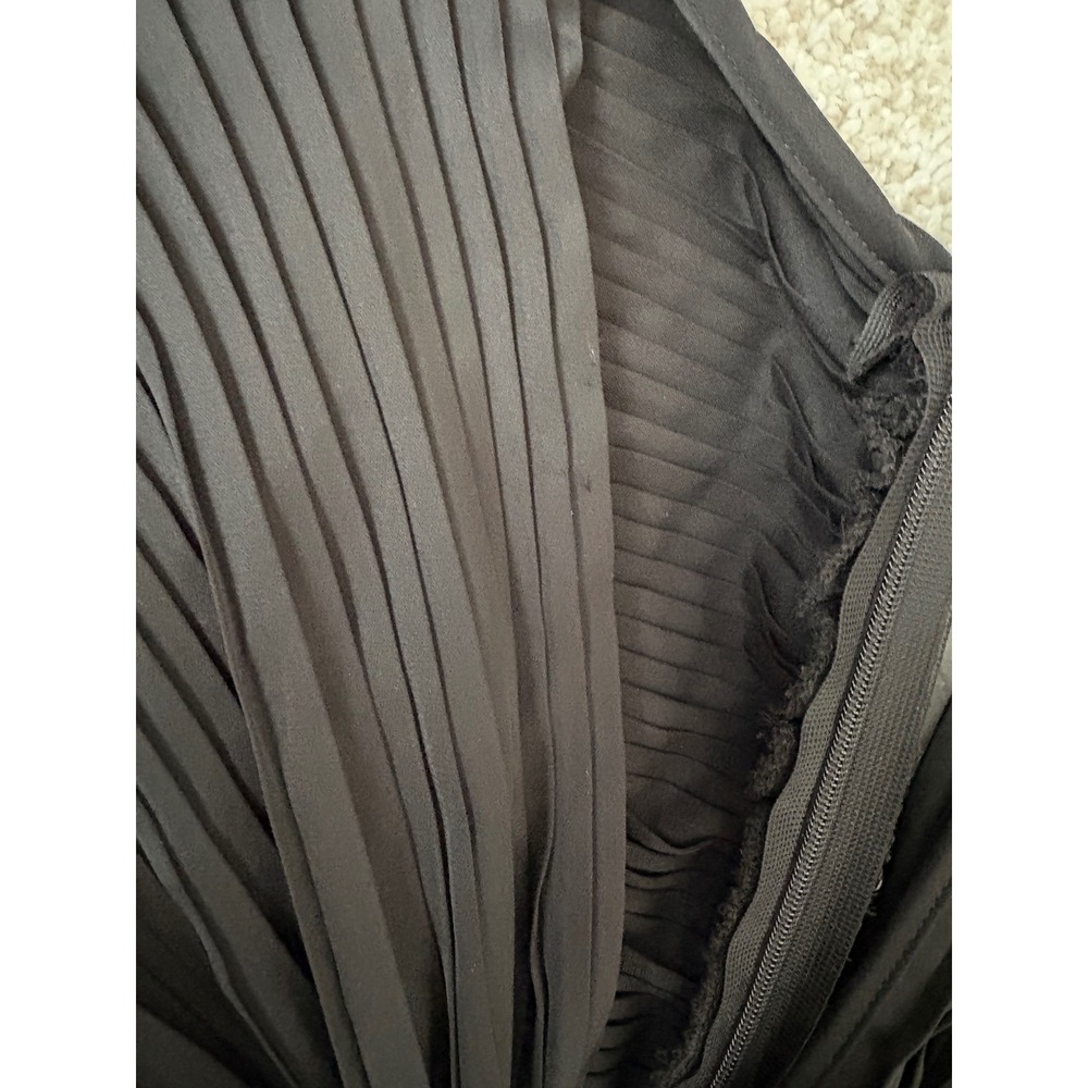 Nasty Gal Plisse Pleated‎ Twist Front Billow Sleeve Maxi Whimsigoth Black US 6 - Picture 6 of 6